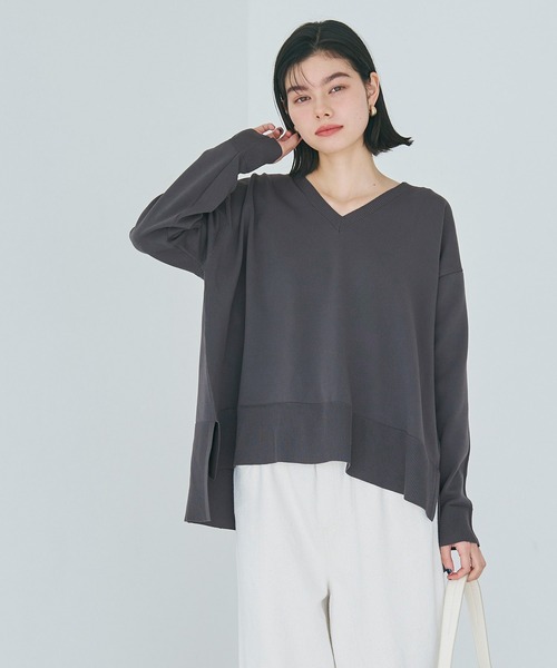 coca(coca)(コカ)の「スポンディッシュニットVネックトップス(ニット/セーター・レディース・ライトブルー/アイボリー/ブラック/チャコール・S/L/M)」の8枚目の写真