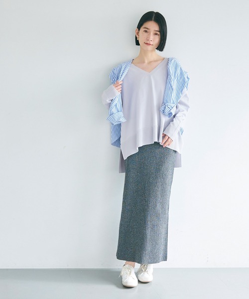 coca(coca)(コカ)の「スポンディッシュニットVネックトップス(ニット/セーター・レディース・ライトブルー/アイボリー/ブラック/チャコール・S/L/M)」の13枚目の写真