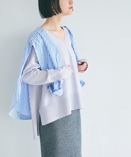 coca(coca)(コカ)の「スポンディッシュニットVネックトップス(ニット/セーター・レディース・ライトブルー/アイボリー/ブラック/チャコール・S/L/M)」の14枚目の写真