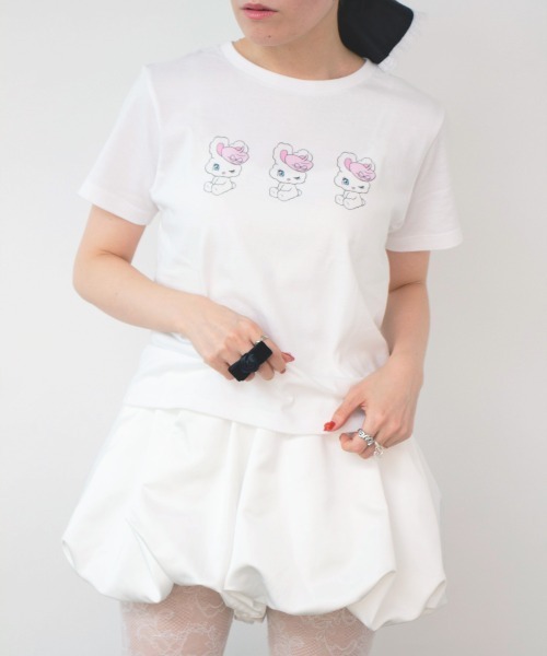 kaorinomori(カオリノモリ)の「kaorinomori kaori×foxy TシャツS / カオリノモリ(Tシャツ/カットソー・レディース・ブラック/ホワイト・SMALL)」の9枚目の写真