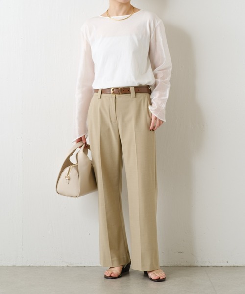 PROVOKE (プロヴォーク)の「PROVOKE/センタープレススラックス/セットアップ可(スラックス・レディース・ベージュ・36)」の2枚目の写真