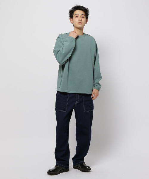 niko and...(ニコアンド)の「リバーシブル配色プルオーバー(スウェット・メンズ・ライトグリーン/アイボリー/ネイビー・MEDIUM/LARGE)」の18枚目の写真