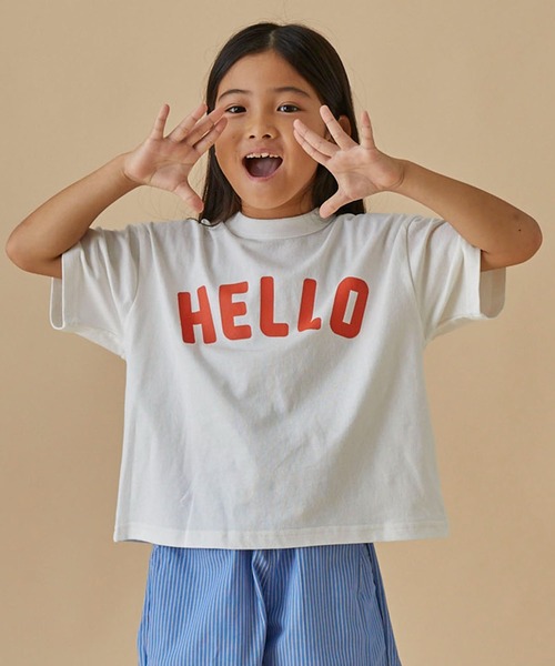 FOV(フォブ)の「フォブ HELLO Tシャツ(Tシャツ/カットソー・キッズ・ホワイト/グリーン/ブラック・XL/M/L/S)」の2枚目の写真