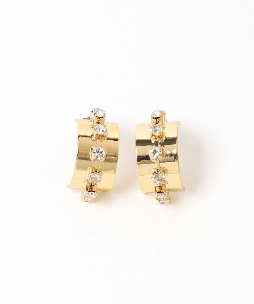 GLOBAL WORK(グローバルワーク)の「MATINE LINE/ストーンメタルカーブピアス/288890(ピアス(両耳用)・レディース・シルバー/ゴールド・ONE SIZE)」の7枚目の写真