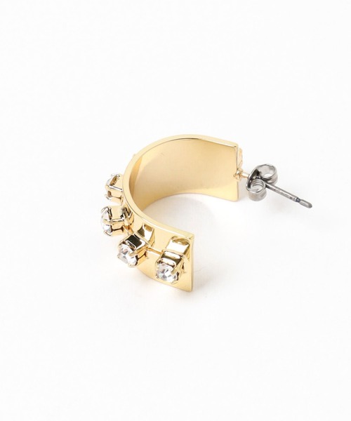 GLOBAL WORK(グローバルワーク)の「MATINE LINE/ストーンメタルカーブピアス/288890(ピアス(両耳用)・レディース・シルバー/ゴールド・ONE SIZE)」の10枚目の写真