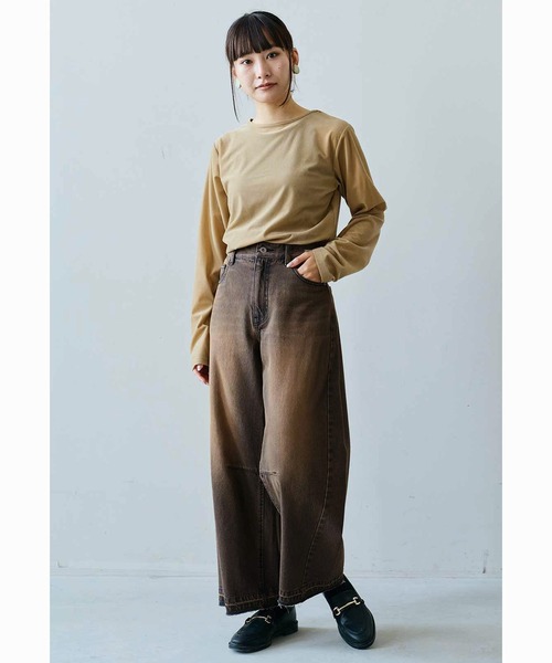 ブラウンデニムme様 MEDE19F 履きこんだようなオーバーダイバルーンデニム