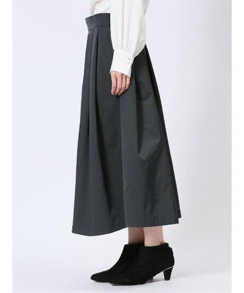 m.f.editorial（エムエフエディトリアル）の「【ストレッチ ウォッシャブル】m.f.エディトリアルレディース Aラインミモレ丈 タック入りスカート（スカート・レディース・ネイビー/グレー系その他2・FREE）」の16枚目の写真