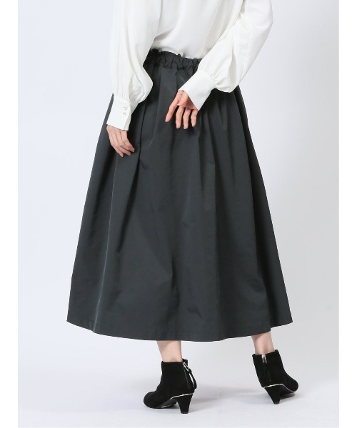 m.f.editorial（エムエフエディトリアル）の「【ストレッチ ウォッシャブル】m.f.エディトリアルレディース Aラインミモレ丈 タック入りスカート（スカート・レディース・ネイビー/グレー系その他2・FREE）」の22枚目の写真