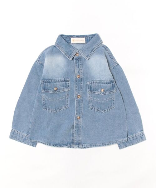 aimoha(アイモハ)の「【aimoha-KIDS-】ヴィンテージ風デニムキッズジャケット(デニムジャケット・キッズ・ブルー/ブラック・90/100/110/120/130)」の8枚目の写真