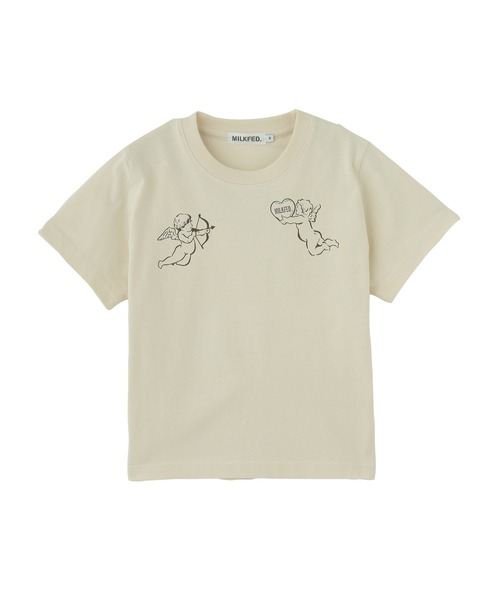MILKFED.(ミルクフェド)の「ANGEL COMPACT S/S TEE(Tシャツ/カットソー・レディース・チャコール/ライトパープル/オフホワイト・S/M)」の2枚目の写真