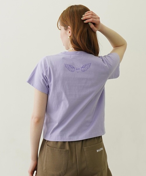 MILKFED.(ミルクフェド)の「ANGEL COMPACT S/S TEE(Tシャツ/カットソー・レディース・チャコール/ライトパープル/オフホワイト・S/M)」の4枚目の写真