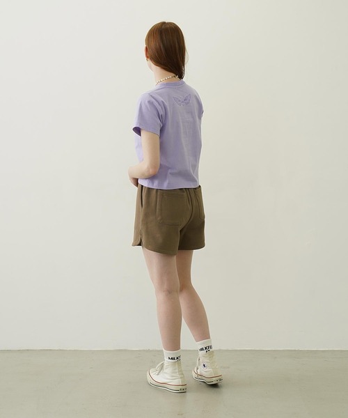 MILKFED.(ミルクフェド)の「ANGEL COMPACT S/S TEE(Tシャツ/カットソー・レディース・チャコール/ライトパープル/オフホワイト・S/M)」の8枚目の写真