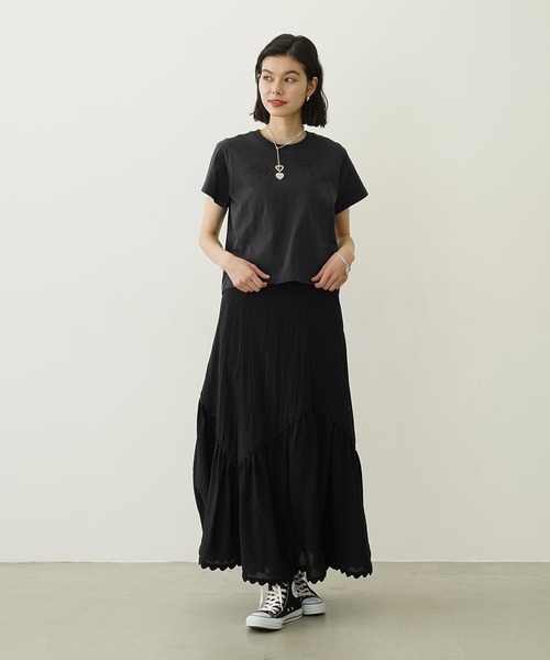 MILKFED.(ミルクフェド)の「ANGEL COMPACT S/S TEE(Tシャツ/カットソー・レディース・チャコール/ライトパープル/オフホワイト・S/M)」の12枚目の写真