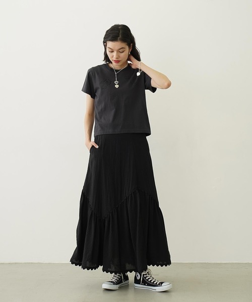 MILKFED.(ミルクフェド)の「ANGEL COMPACT S/S TEE(Tシャツ/カットソー・レディース・チャコール/ライトパープル/オフホワイト・S/M)」の13枚目の写真