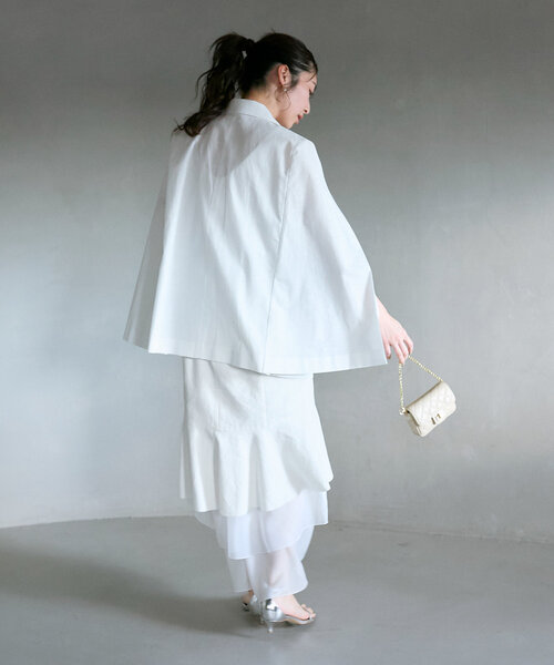 【美品】La boutique BonBon コットン麻ケープ風ダブルジャケット La boutique BonBon - 【ブラック】【名品】コットン麻ケープ風