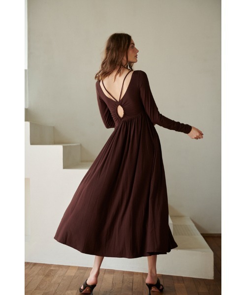 Magnolia Open Back Long Dress Wオープンバックカットドレス