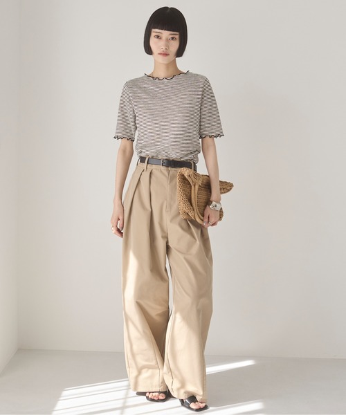 セール】ボーダー メロウ シアートップス（Tシャツ/カットソー