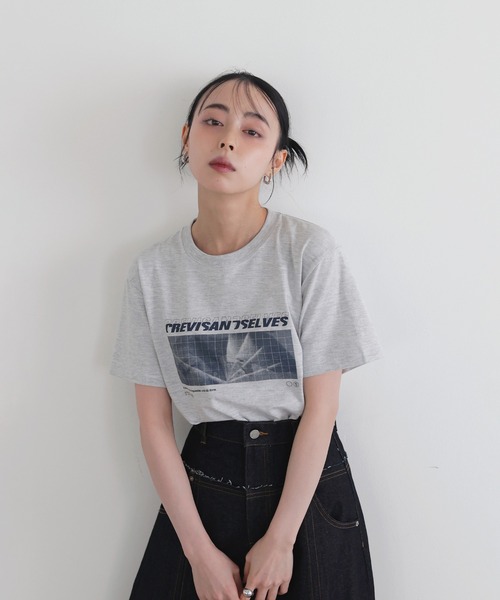 LIAN(リアン)の「ロゴプリントcrevisT(Tシャツ/カットソー・レディース・ピンク/ネイビー/グレー/オフホワイト・0/1)」の3枚目の写真