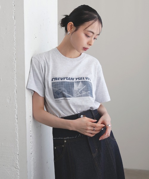 LIAN(リアン)の「ロゴプリントcrevisT(Tシャツ/カットソー・レディース・ピンク/ネイビー/グレー/オフホワイト・0/1)」の8枚目の写真