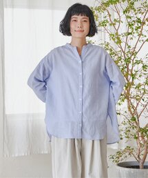 シャツ/ブラウス（ノーカラー / リネン・麻）ファッション通販