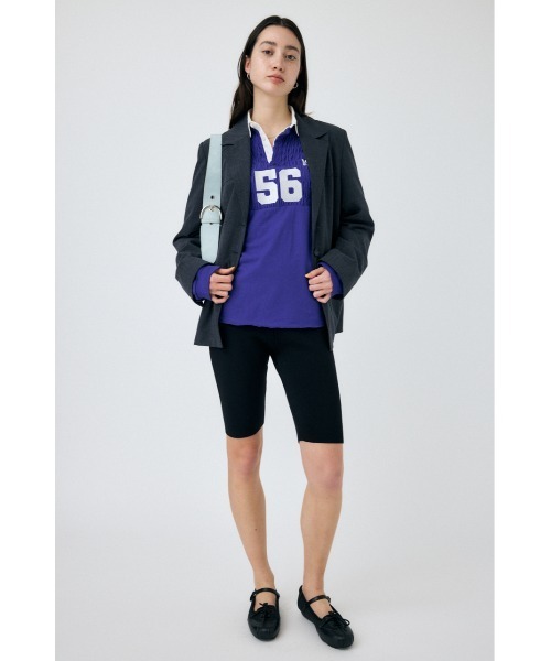 MOUSSY（マウジー）の「SHIRRING RUGBY シャツ（Tシャツ/カットソー・レディース・ライトブラック/ブルー・FREE）」の5枚目の写真