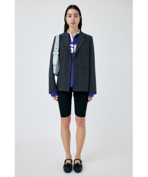 MOUSSY（マウジー）の「SHIRRING RUGBY シャツ（Tシャツ/カットソー・レディース・ライトブラック/ブルー・FREE）」の6枚目の写真