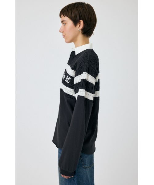 MOUSSY（マウジー）の「SHIRRING RUGBY シャツ（Tシャツ/カットソー・レディース・ライトブラック/ブルー・FREE）」の19枚目の写真