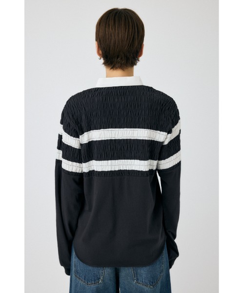 MOUSSY（マウジー）の「SHIRRING RUGBY シャツ（Tシャツ/カットソー・レディース・ライトブラック/ブルー・FREE）」の20枚目の写真