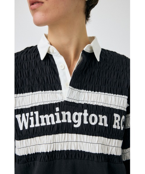 MOUSSY（マウジー）の「SHIRRING RUGBY シャツ（Tシャツ/カットソー・レディース・ライトブラック/ブルー・FREE）」の21枚目の写真