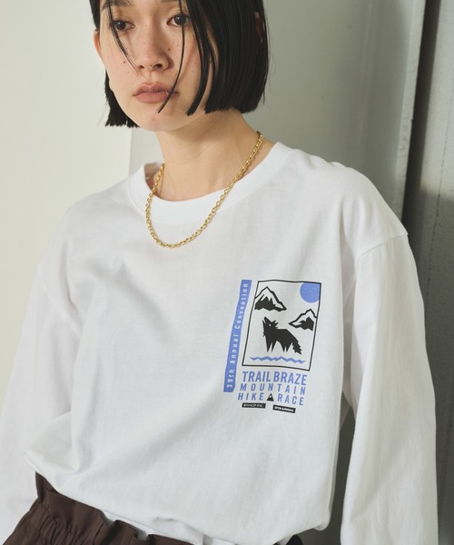 kha:ki(カーキ)の「「KHA:KI / カーキ」 7TH TEE -TRAILBRAZE- 7TH TEE -TRAILBRAZE-(Tシャツ/カットソー・レディース・アッシュグレー/ホワイト・1)」の12枚目の写真