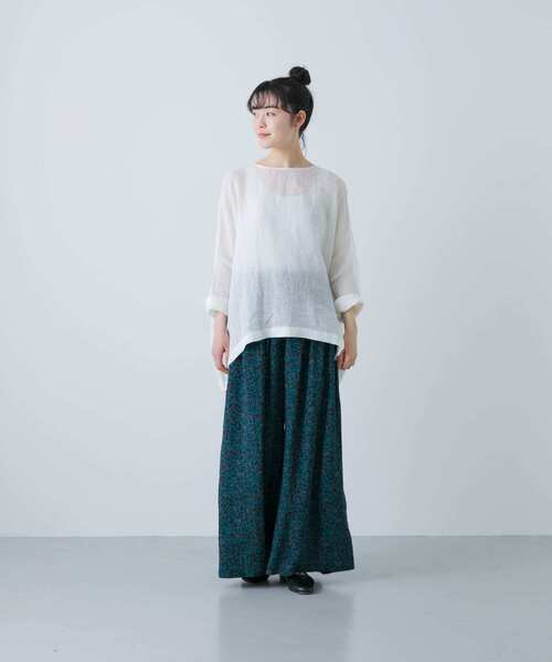 新品タグ付　CHARCOAL かぐれ 小花柄プリントイージーパンツ　DOORS 新品◇かぐれ◇小花柄プリントイージーパンツ《CHARCOAL