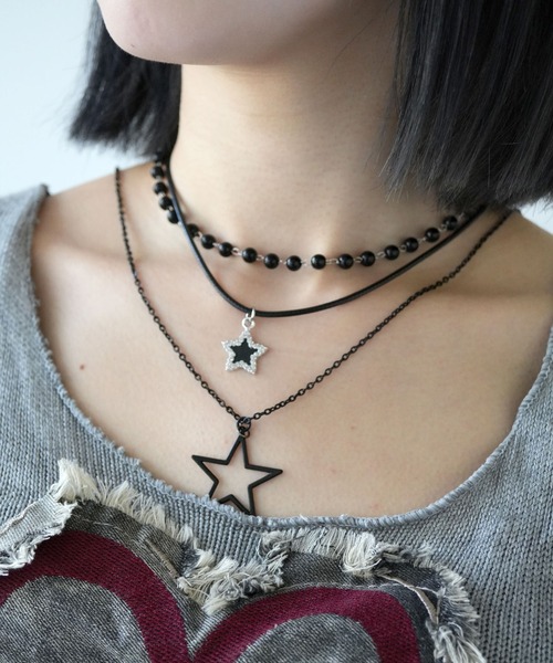 Port（ポート）の「【 Port / ポート 】 3個セット Y2K グランジ モチーフ ネックレス（ネックレス・レディース・ブラック系その他2/ブラック系その他/シルバー/ブラック・FREE）」の21枚目の写真