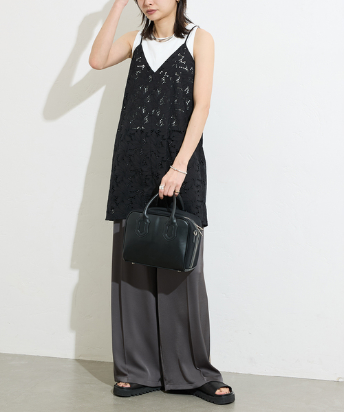 TICCA（ティッカ）の「別注【TICCA / ティッカ】フラワーレースキャミ（シャツ/ブラウス・レディース・ブラック/ブラウン・FREE）」の5枚目の写真