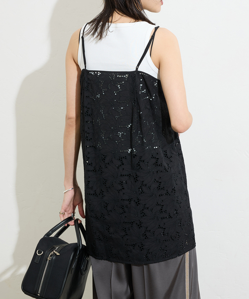 美品♪ティッカ レースフレンチシャツ カットワーク 半袖 24SS 黒 pf7 セール】【TICCA / ティッカ】レースフレンチシャツ（シャツ