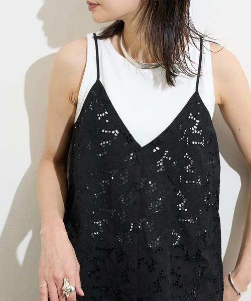 TICCA（ティッカ）の「別注【TICCA / ティッカ】フラワーレースキャミ（シャツ/ブラウス・レディース・ブラック/ブラウン・FREE）」の9枚目の写真