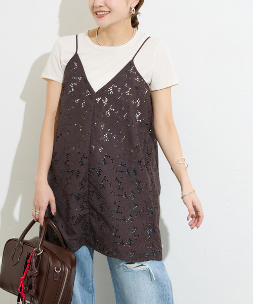 TICCA（ティッカ）の「別注【TICCA / ティッカ】フラワーレースキャミ（シャツ/ブラウス・レディース・ブラック/ブラウン・FREE）」の14枚目の写真