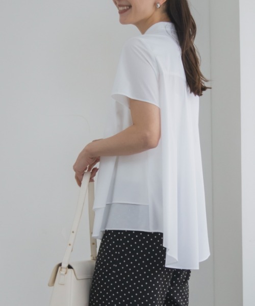 Sono(ソーノ)の「【リクエストにつき待望の再入荷!!】ご自宅でお洗濯可能【SONO/ソーノ】【SONO NAVY/ソーノネイビー】ミニスカーフカラーサップルブラウス(シャツ/ブラウス・レディース・ホワイト/ネイビー・F)」の22枚目の写真