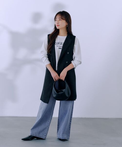 COHINA(コヒナ)の「カットジョーゼットドロストトップス 【低身長・小柄女性】(Tシャツ/カットソー・レディース・ベージュ/ホワイト/ネイビー・ONE SIZE)」の19枚目の写真