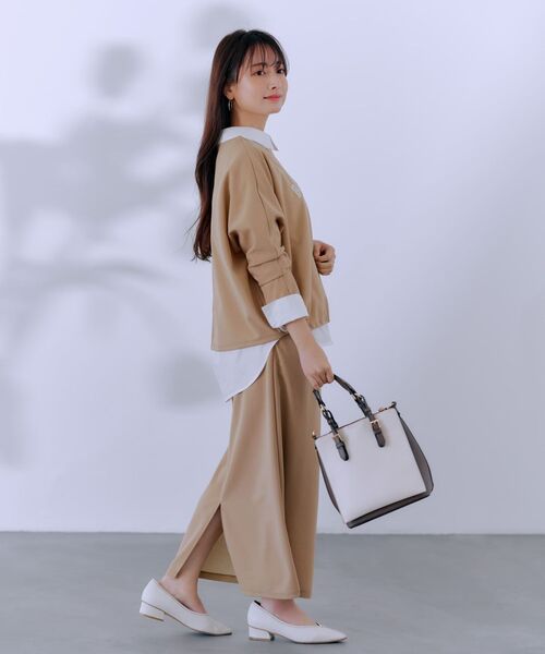 COHINA(コヒナ)の「カットジョーゼットドロストトップス 【低身長・小柄女性】(Tシャツ/カットソー・レディース・ベージュ/ホワイト/ネイビー・ONE SIZE)」の15枚目の写真
