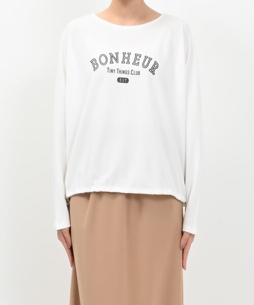 COHINA(コヒナ)の「カットジョーゼットドロストトップス 【低身長・小柄女性】(Tシャツ/カットソー・レディース・ベージュ/ホワイト/ネイビー・ONE SIZE)」の14枚目の写真