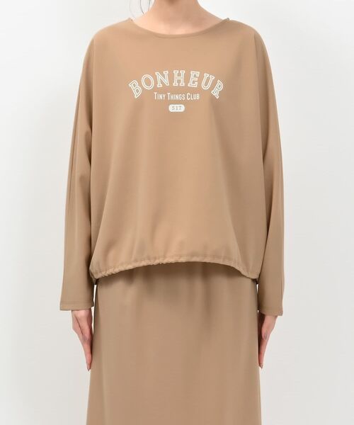 COHINA(コヒナ)の「カットジョーゼットドロストトップス 【低身長・小柄女性】(Tシャツ/カットソー・レディース・ベージュ/ホワイト/ネイビー・ONE SIZE)」の12枚目の写真