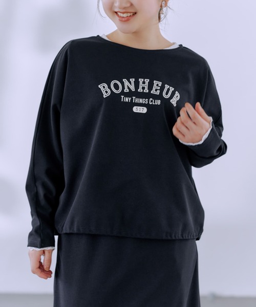 COHINA(コヒナ)の「カットジョーゼットドロストトップス 【低身長・小柄女性】(Tシャツ/カットソー・レディース・ベージュ/ホワイト/ネイビー・ONE SIZE)」の3枚目の写真