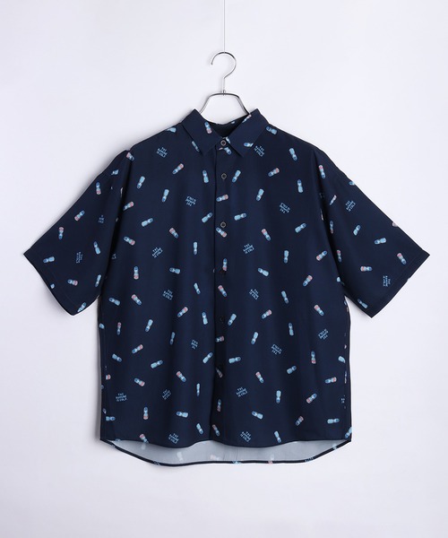 WESTSEA(ウエストシー)の「冷感とろみ シルクタッチ 総柄プリント 半袖シャツ(シャツ/ブラウス・メンズ・ホワイト/ミント/ネイビー/サックスブルー・M/L)」の9枚目の写真