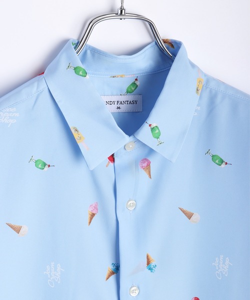 WESTSEA(ウエストシー)の「冷感とろみ シルクタッチ 総柄プリント 半袖シャツ(シャツ/ブラウス・メンズ・ホワイト/ミント/ネイビー/サックスブルー・M/L)」の13枚目の写真