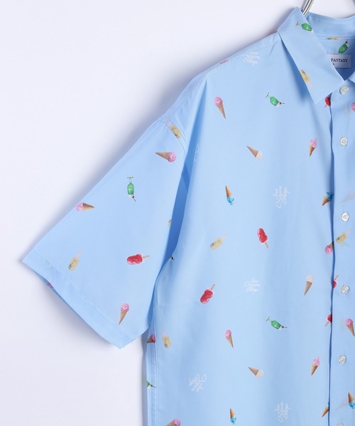 WESTSEA(ウエストシー)の「冷感とろみ シルクタッチ 総柄プリント 半袖シャツ(シャツ/ブラウス・メンズ・ホワイト/ミント/ネイビー/サックスブルー・M/L)」の14枚目の写真
