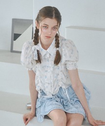 Lovilyn レースラインリボンシャツブラウス サックスブルー Lovilyn（ラヴィリン）｜シャツ/ブラウス一覧 - WEAR