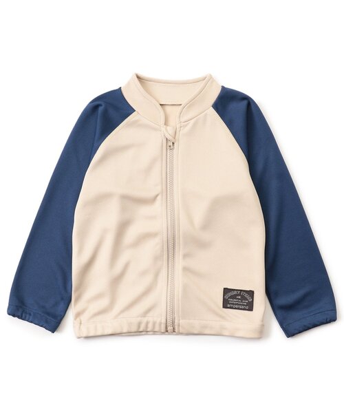 Ampersand（アンパサンド）の「【UVカット/ジュニア対応】プールサイドブルゾン（ラッシュガード・キッズ・ネイビー/パープル/ブラウン/アイボリー・80/90/100/110/120/130/140）」の6枚目の写真