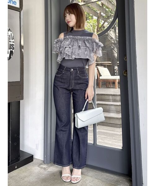 セール】2WAYスリーブコンパクトフリルトップス（Tシャツ