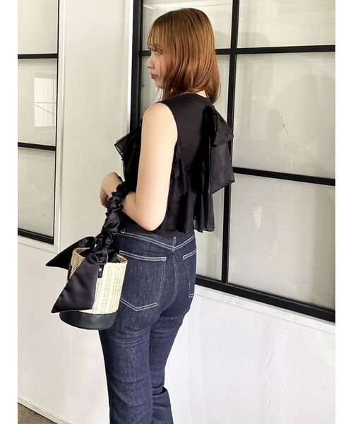 dazzlin（ダズリン）の「2WAYスリーブコンパクトフリルトップス（Tシャツ/カットソー・レディース・ピンク/ブルー/グレー/オフホワイト/ブラック・FREE）」の21枚目の写真