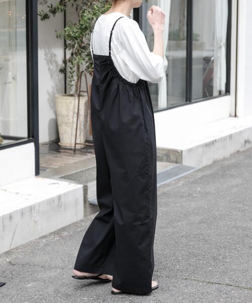 FORK&SPOON（フォークアンドスプーン）の「FORK&SPOON　サイドギャザーサロペット（サロペット/オーバーオール・レディース・カーキ/ブラック・1/2）」の8枚目の写真